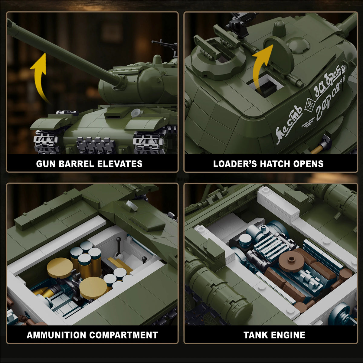 IS-2 Heavy Tank — 1,485-Piece WWII Military Building Block Model